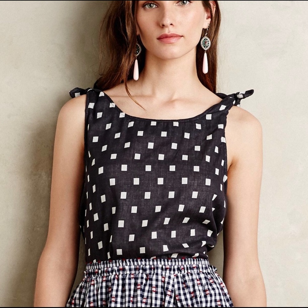 Anthropologie Harlyn Tie-Shoulder Tank SZ XS